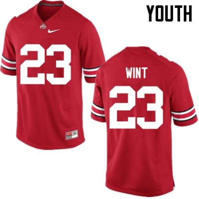 Youth Ohio State Buckeyes #23 Jahsen Wint Red Nike NCAA College Football Jersey Season JTD4544VE